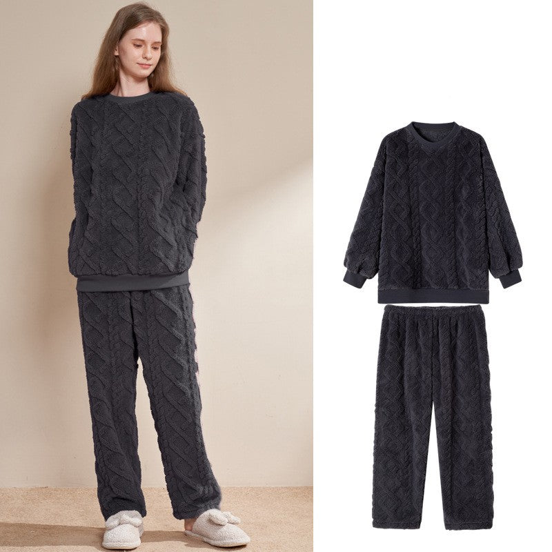 Winter Coral Fleece Loungewear Set - Super Thick
