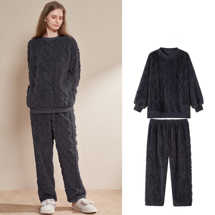 Winter Coral Fleece Loungewear Set - Super Thick