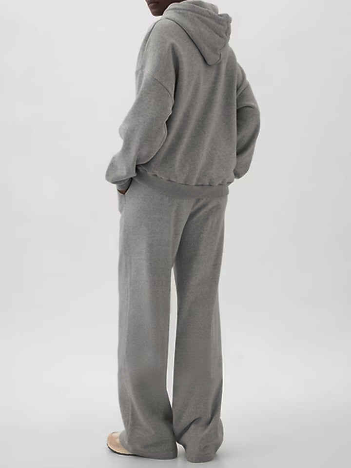 Velvet Lined Hooded Loungewear Set - Two Piece