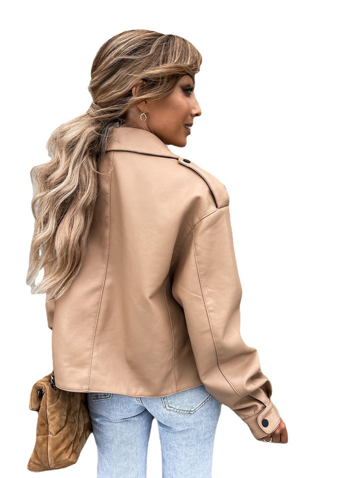 PU Leather Loose Fit Jacket