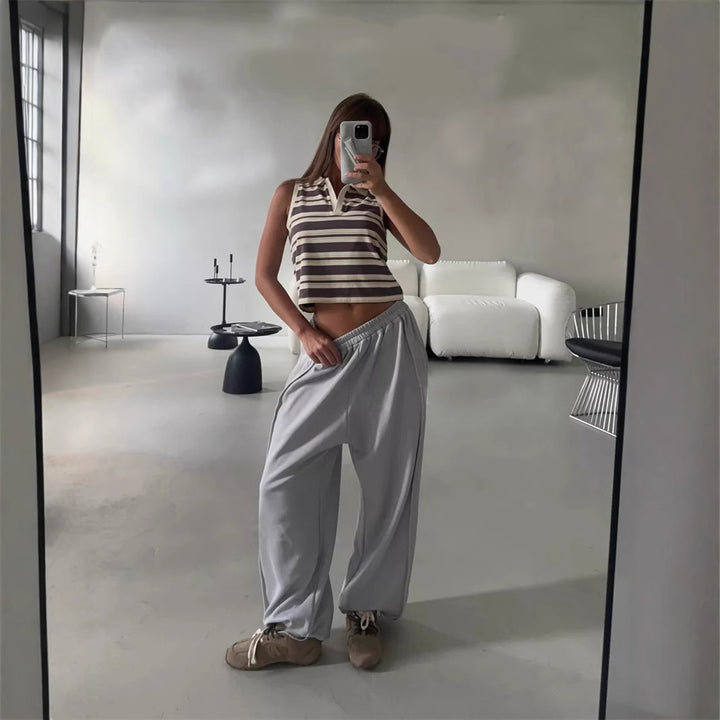Street Style Loose Casual Fashion All-matching Elastic Waist Sweatpants