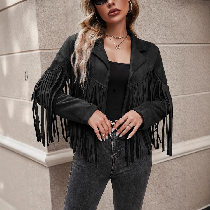 Casual Fringe Lapel Jacket
