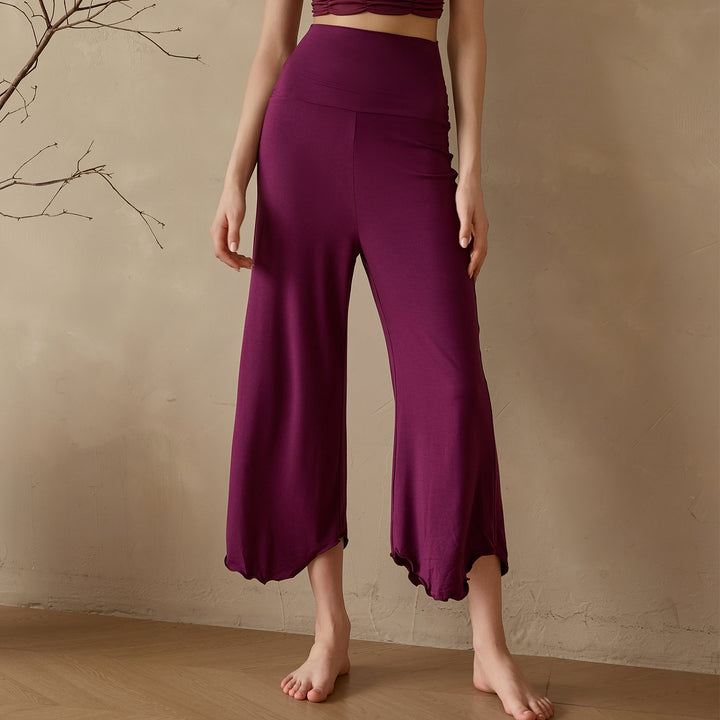 Women's Loose Cropped Solid Color Sweatpants