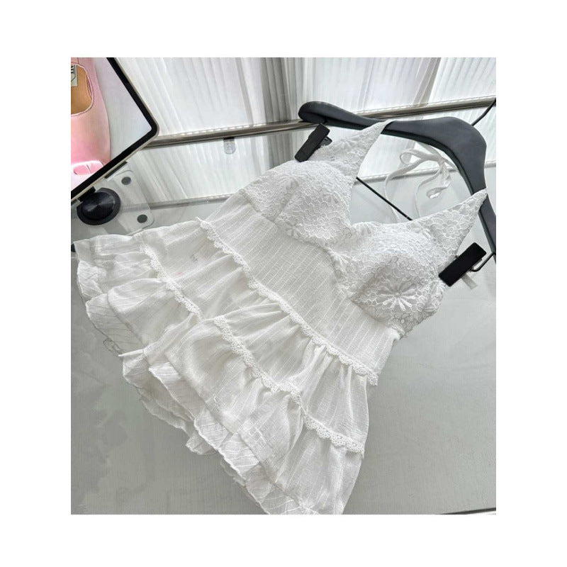 Design Lace Crochet Halter Spaghetti Straps Vest For Women