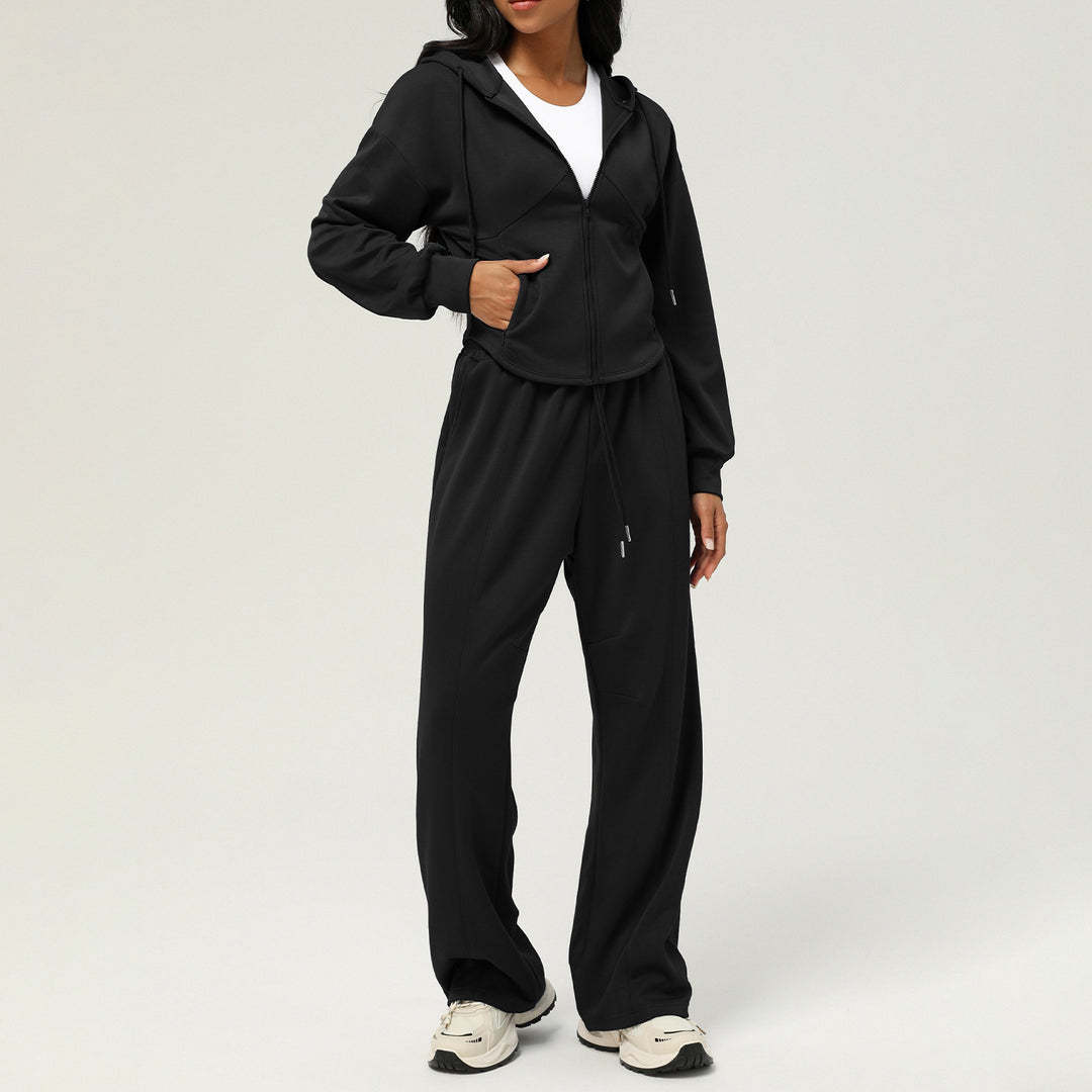 New Autumn And Winter Leisure Sweatpants Loose Hooded Coat