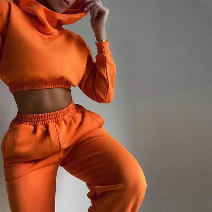 Women's Hoodie Suit Elastic Waist Sweatpants