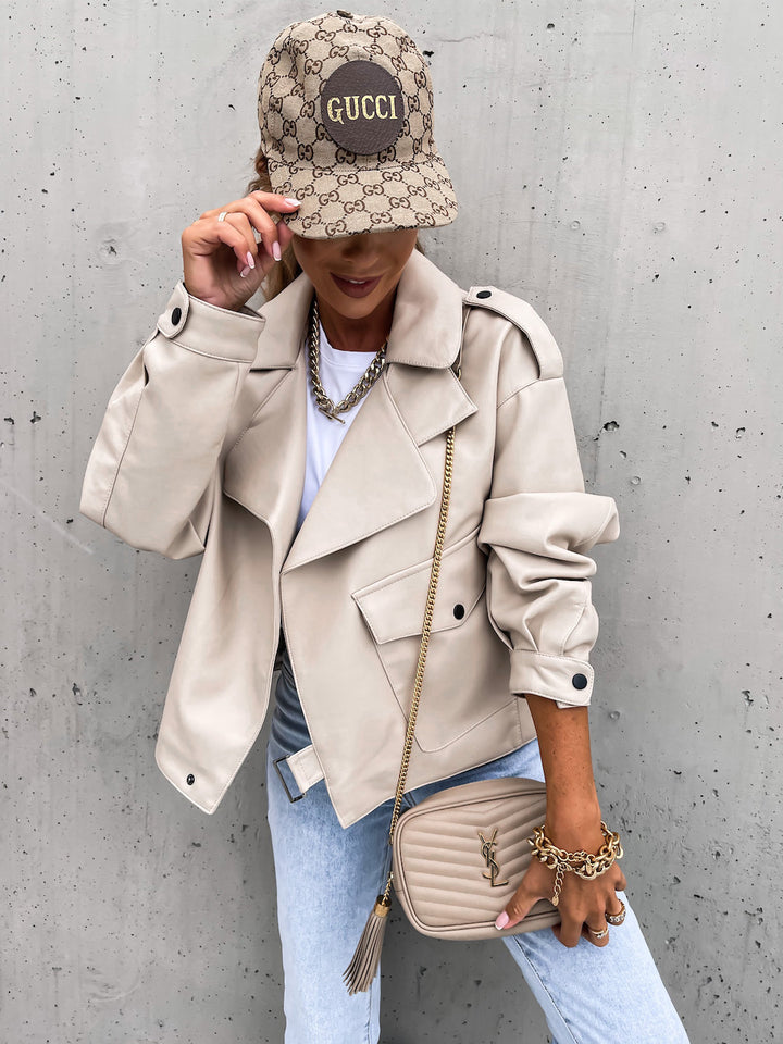 PU Leather Loose Fit Jacket