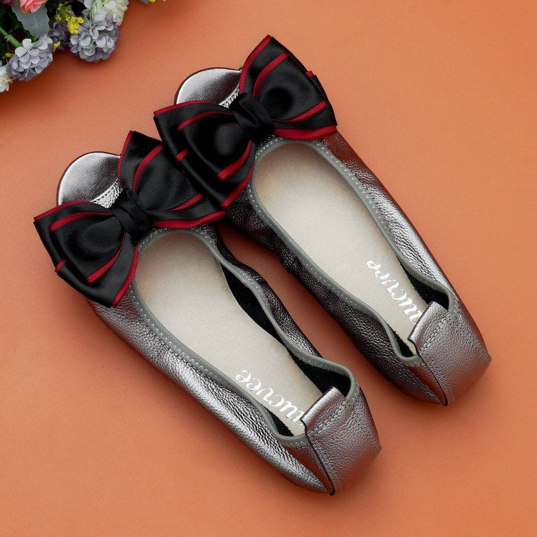 Fish Mouth Flat Sandals - Soft Leather Extended Sizes