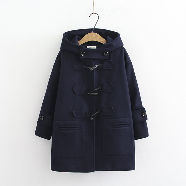Coat Hooded Student Woolen Coat Female