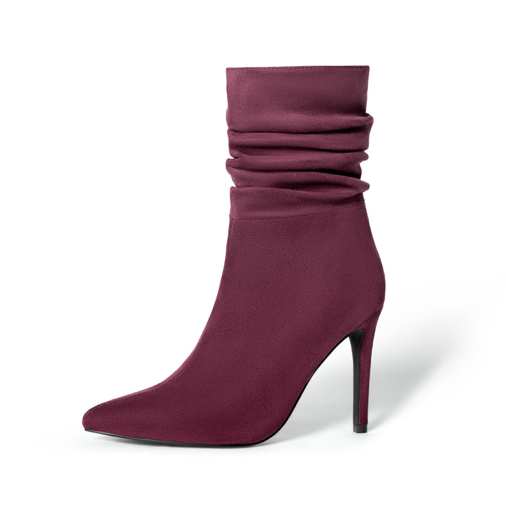 Suede Pointed High Heel Boots