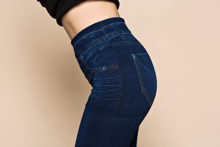 Faux Denim Leggings - Plus Size