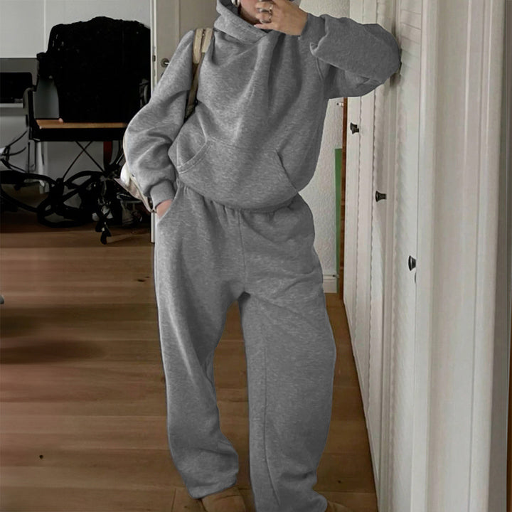 Velvet Lined Hooded Loungewear Set - Two Piece