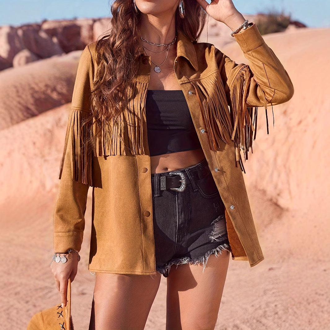 Western Style Suede Fringe Jacket