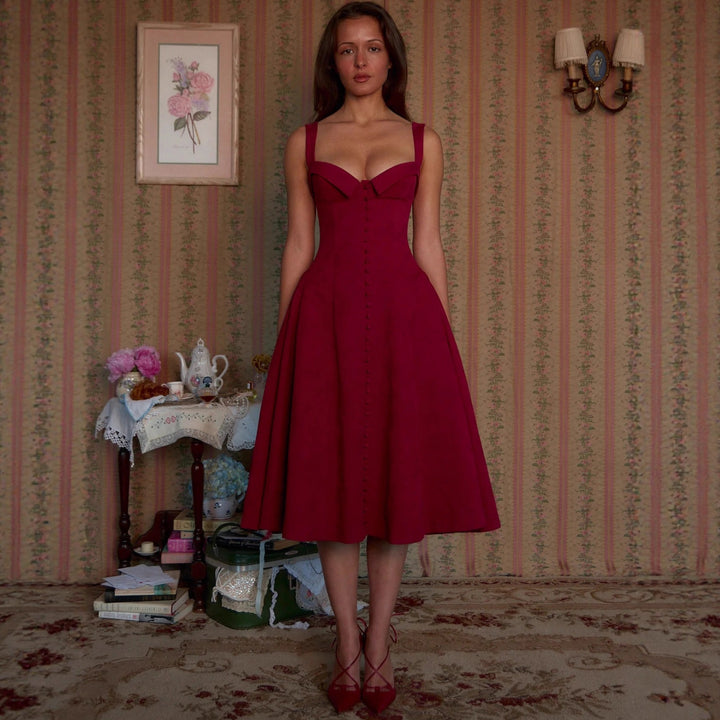 Corset-Style Floor-Length Dress