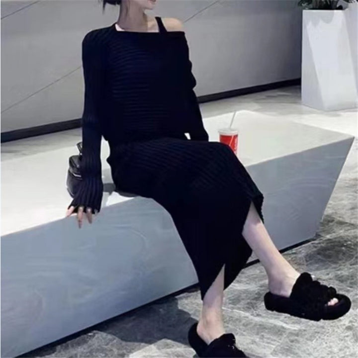 Two-piece Set Sweater Women Knitted Dress