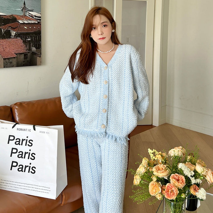 Tassel Velvet Loungewear Set - Sweet & Cute