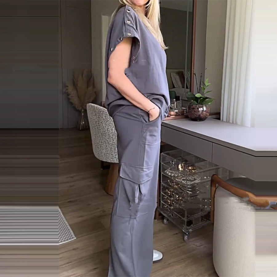 Relaxed Lounge Set - Long Sleeve Top & Trousers