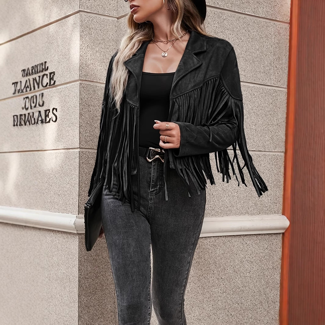 Casual Fringe Lapel Jacket