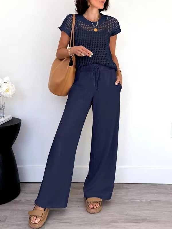 Hollow-Out Detail Two-Piece Casual Set