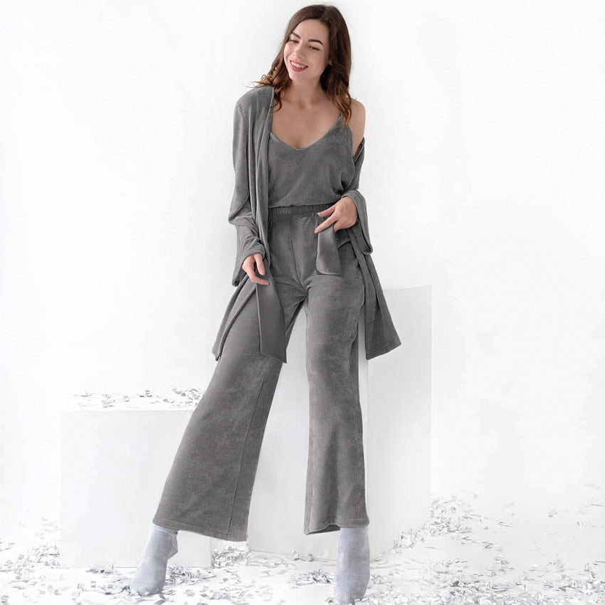Pit Corduroy Three-Piece Loungewear Set - Autumn Winter