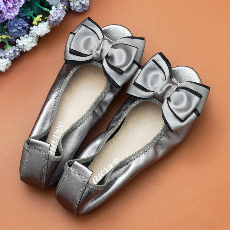 Fish Mouth Flat Sandals - Soft Leather Extended Sizes