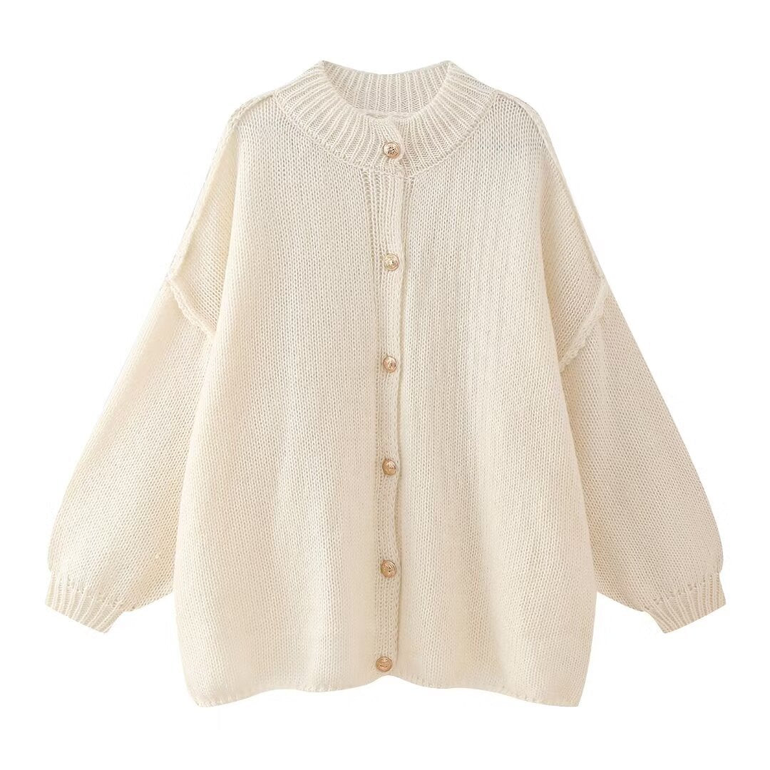 Button Front Cardigan Sweater - Elegant Commuter Style