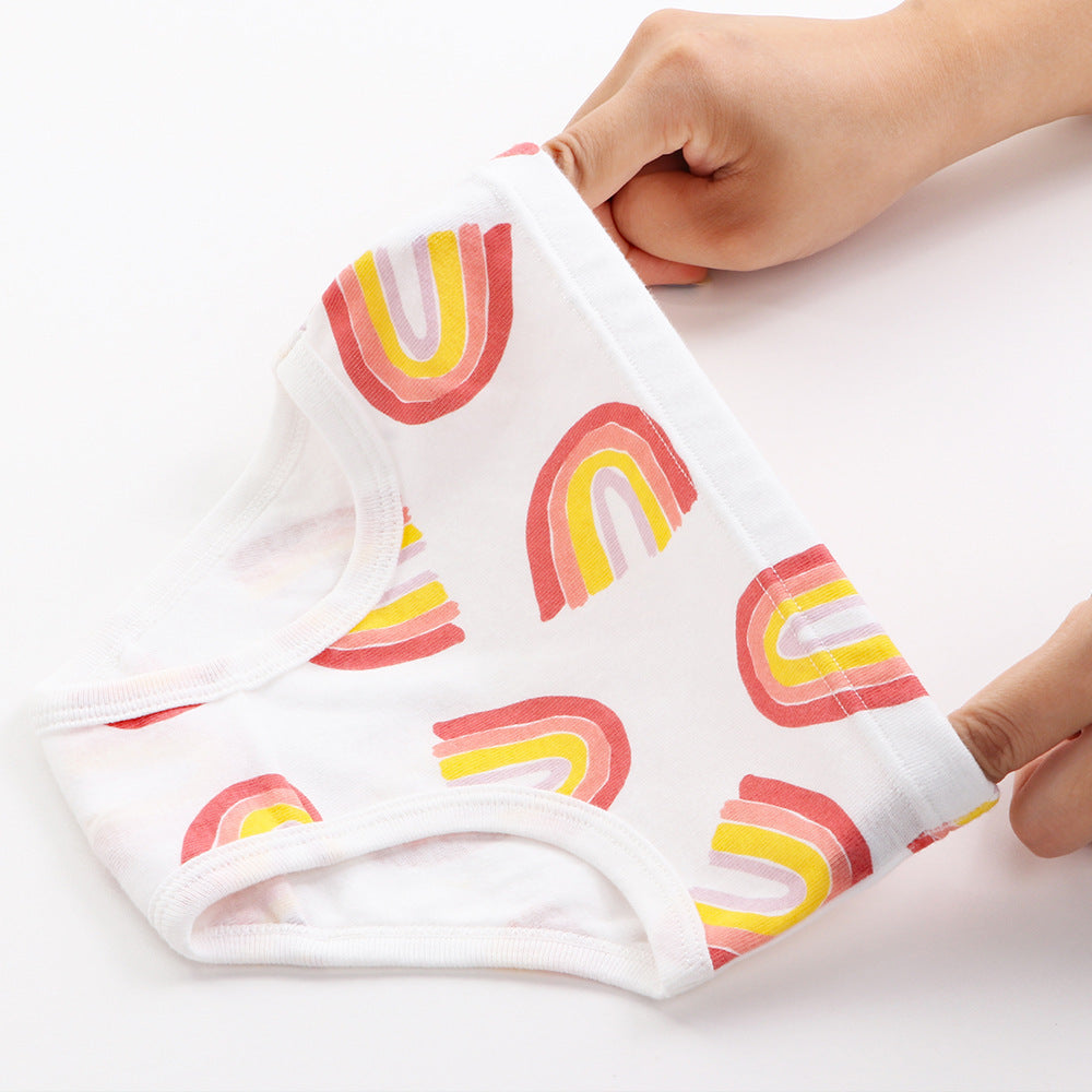 Girls' Cotton Breathable Shorts Briefs - Fun Designs