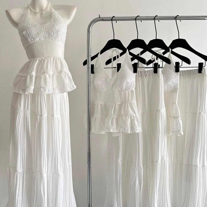 Design Lace Crochet Halter Spaghetti Straps Vest For Women
