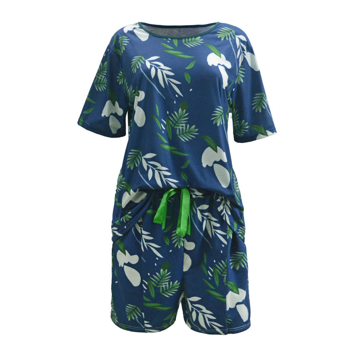 Floral Print Loungewear Set - Casual Two-Piece