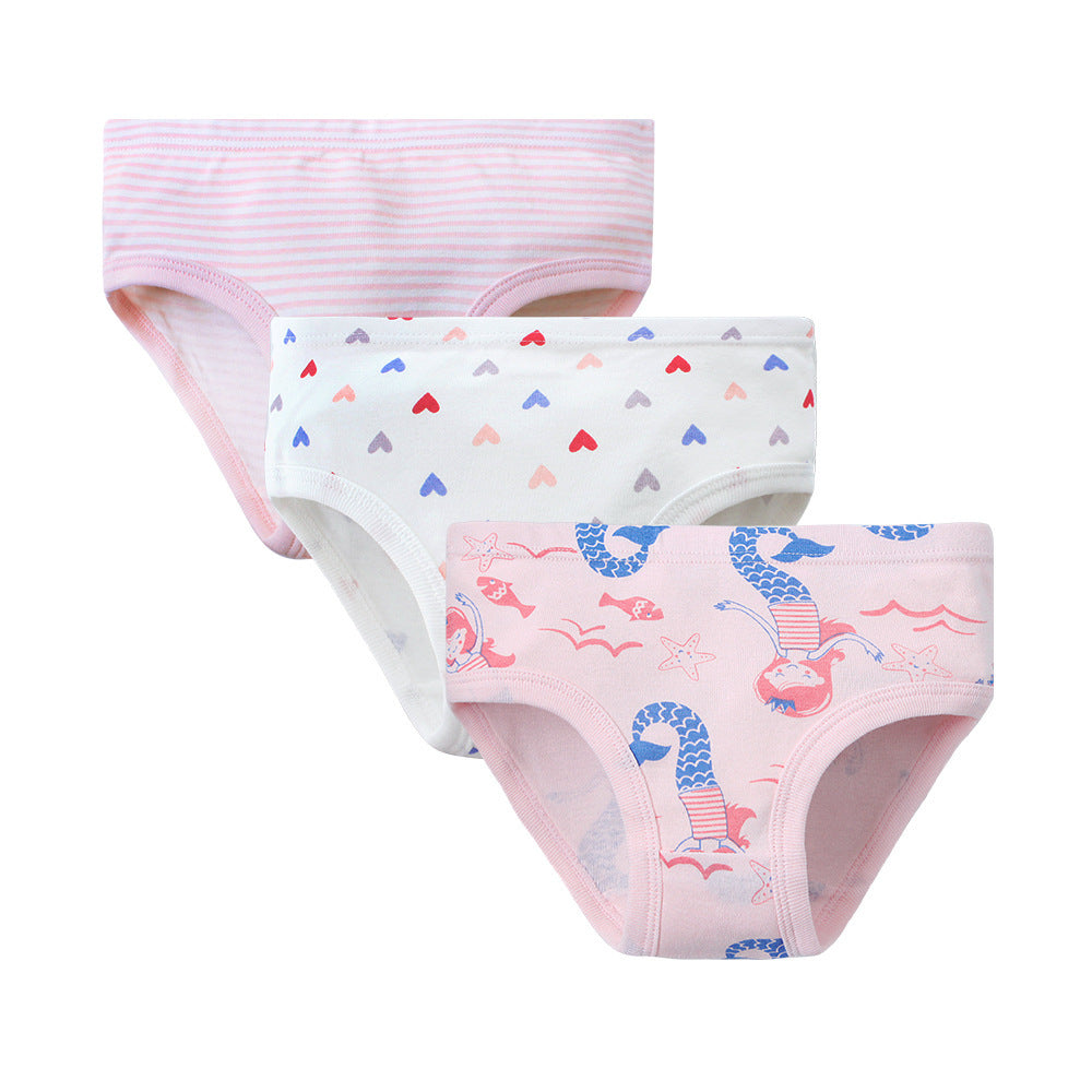 Girls' Cotton Breathable Shorts Briefs - Fun Designs