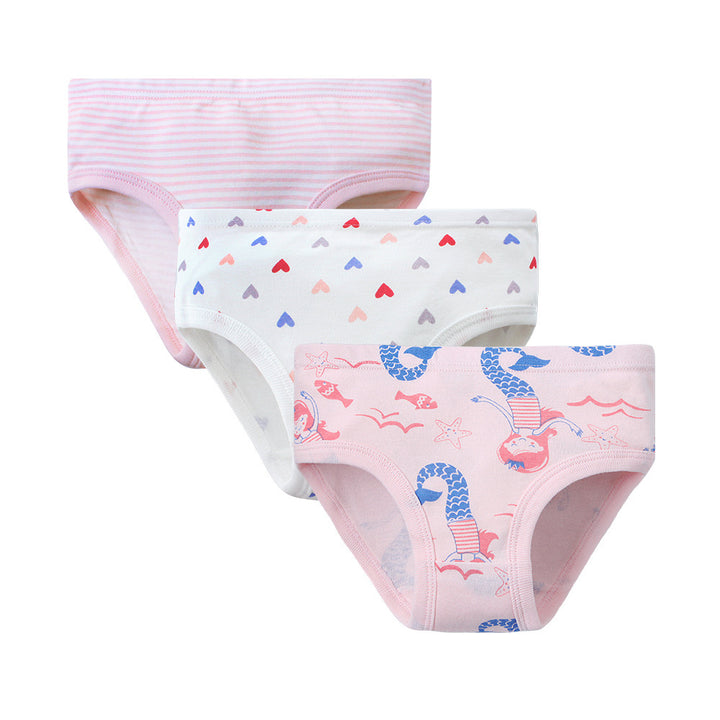 Girls' Cotton Breathable Shorts Briefs - Fun Designs