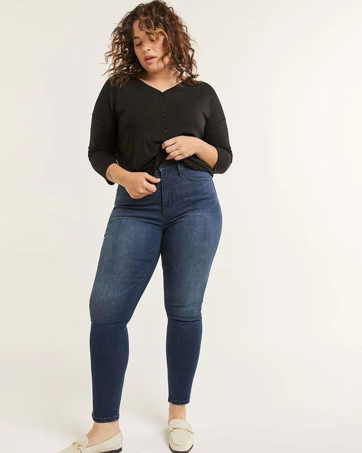 High Elastic Slim Fit Jeans - Plus Size