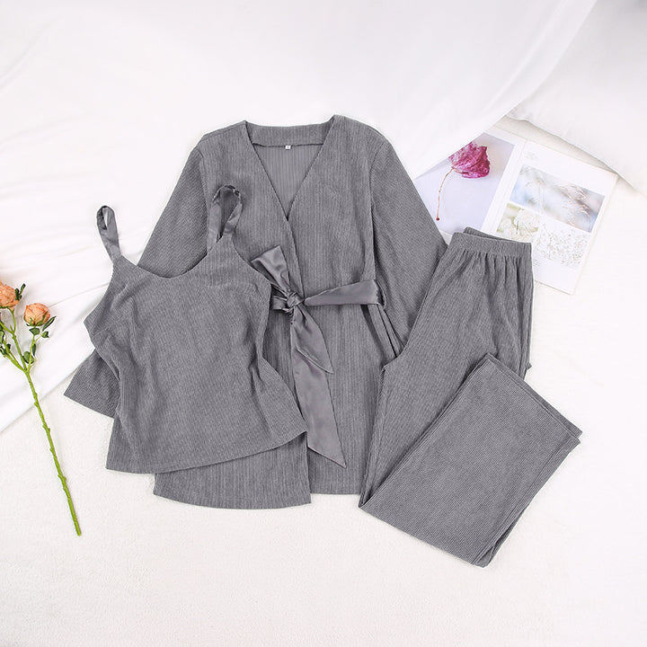 Pit Corduroy Three-Piece Loungewear Set - Autumn Winter