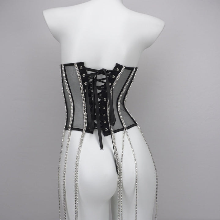 Chain Detail Polyester Shapewear - Edgy Style