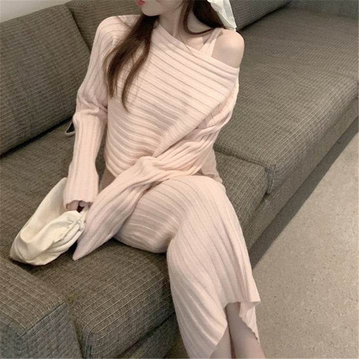 Two-piece Set Sweater Women Knitted Dress