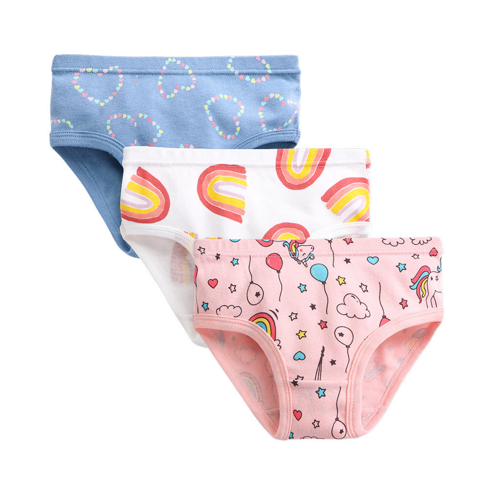Girls' Cotton Breathable Shorts Briefs - Fun Designs