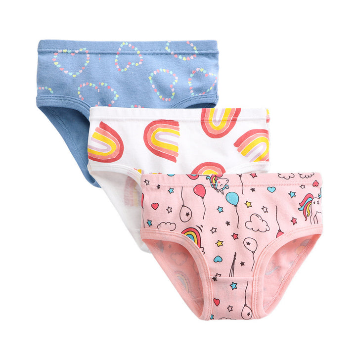 Girls' Cotton Breathable Shorts Briefs - Fun Designs