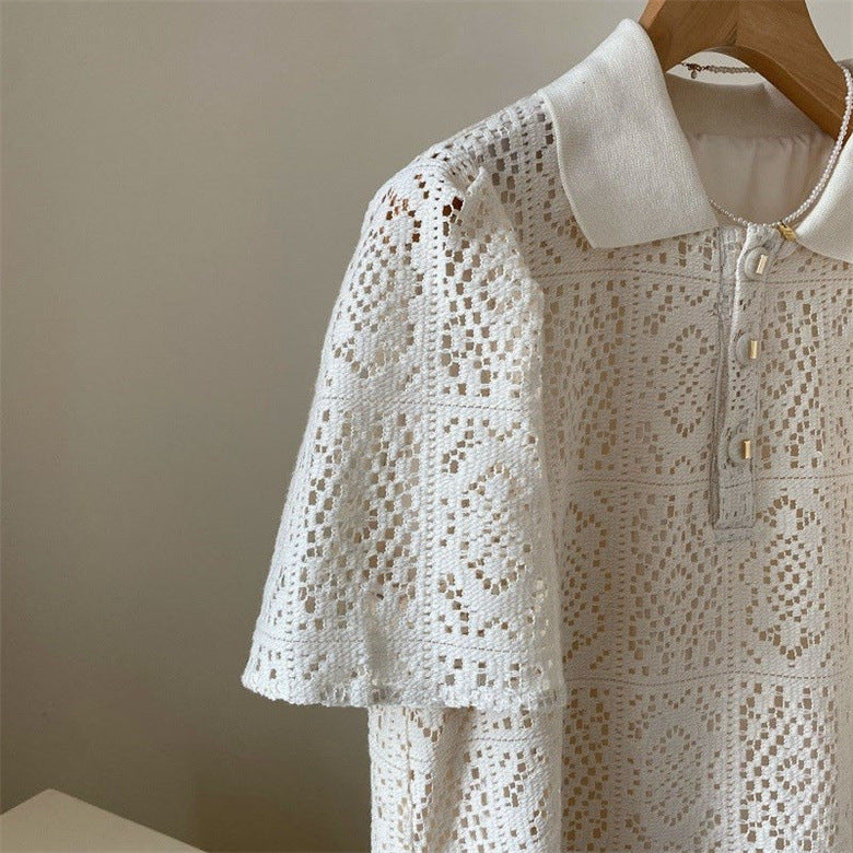 Fashion Hollowed-out Crochet Lace Dress Women