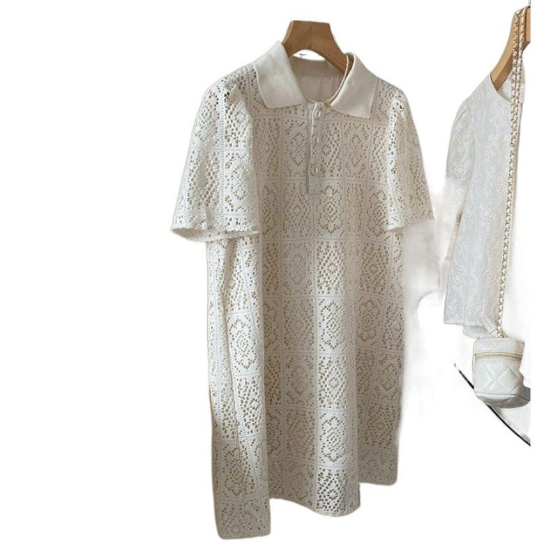 Fashion Hollowed-out Crochet Lace Dress Women