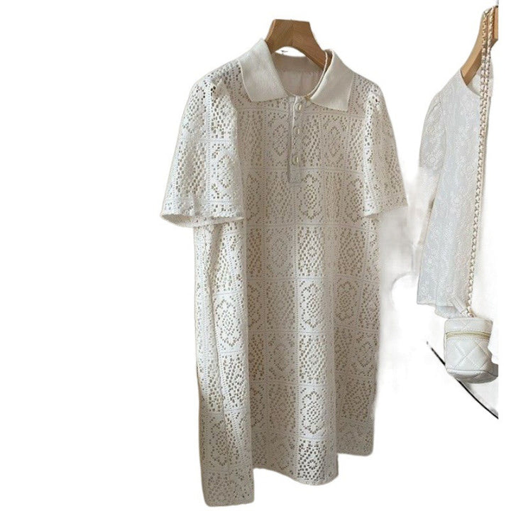 Fashion Hollowed-out Crochet Lace Dress Women