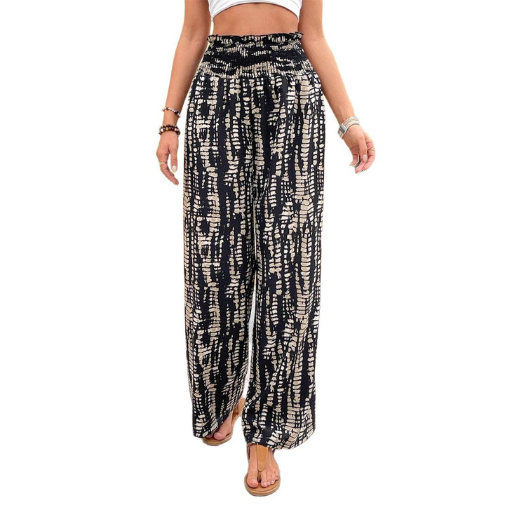 Womens Casual Loose-fit Fashionable Wide-leg Pants With A Print