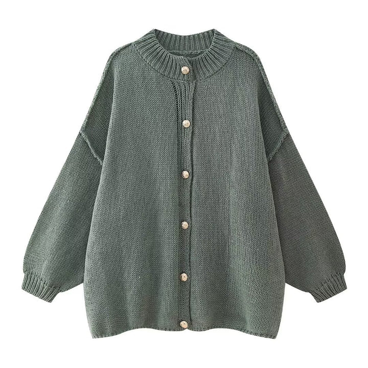 Button Front Cardigan Sweater - Elegant Commuter Style