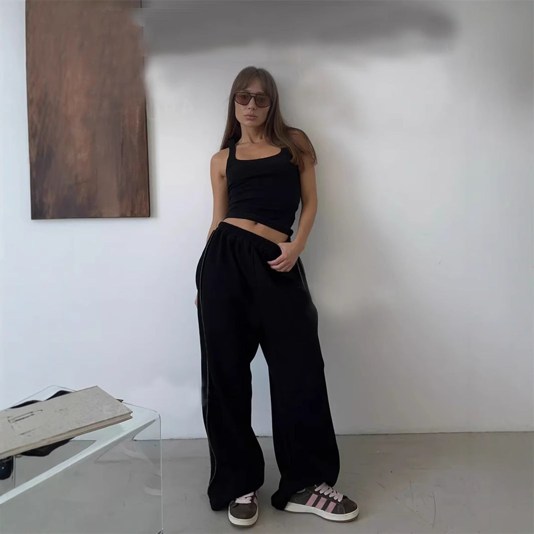 Street Style Loose Casual Fashion All-matching Elastic Waist Sweatpants