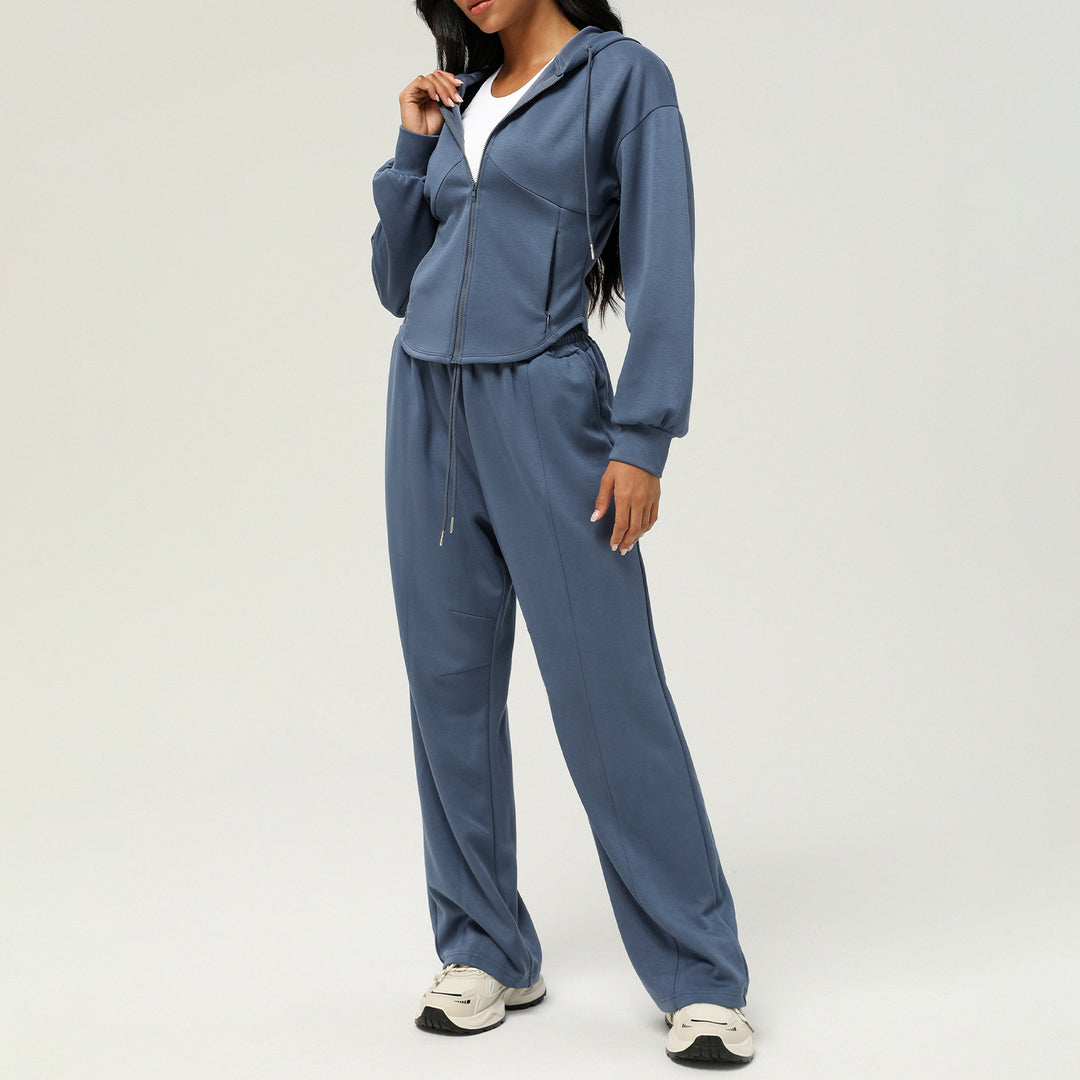 New Autumn And Winter Leisure Sweatpants Loose Hooded Coat