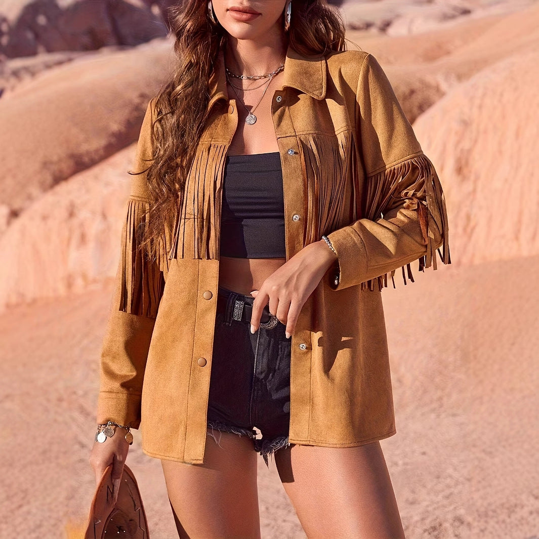 Western Style Suede Fringe Jacket