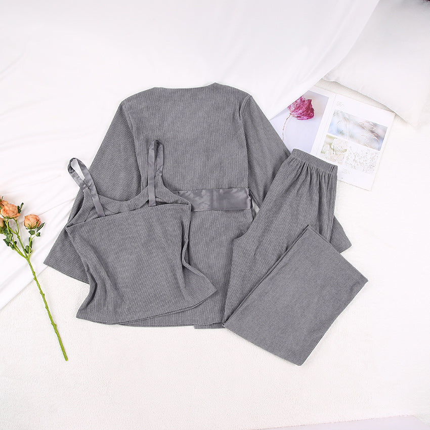Pit Corduroy Three-Piece Loungewear Set - Autumn Winter