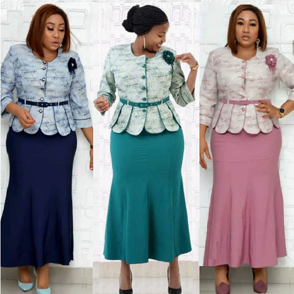 Two Piece Set for Women Dashiki Long Maxi Dress Skirt Set