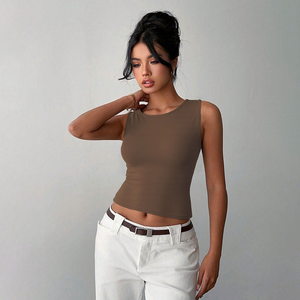 Bow Back Detail T-Shirt - Elegant Sleeveless Top