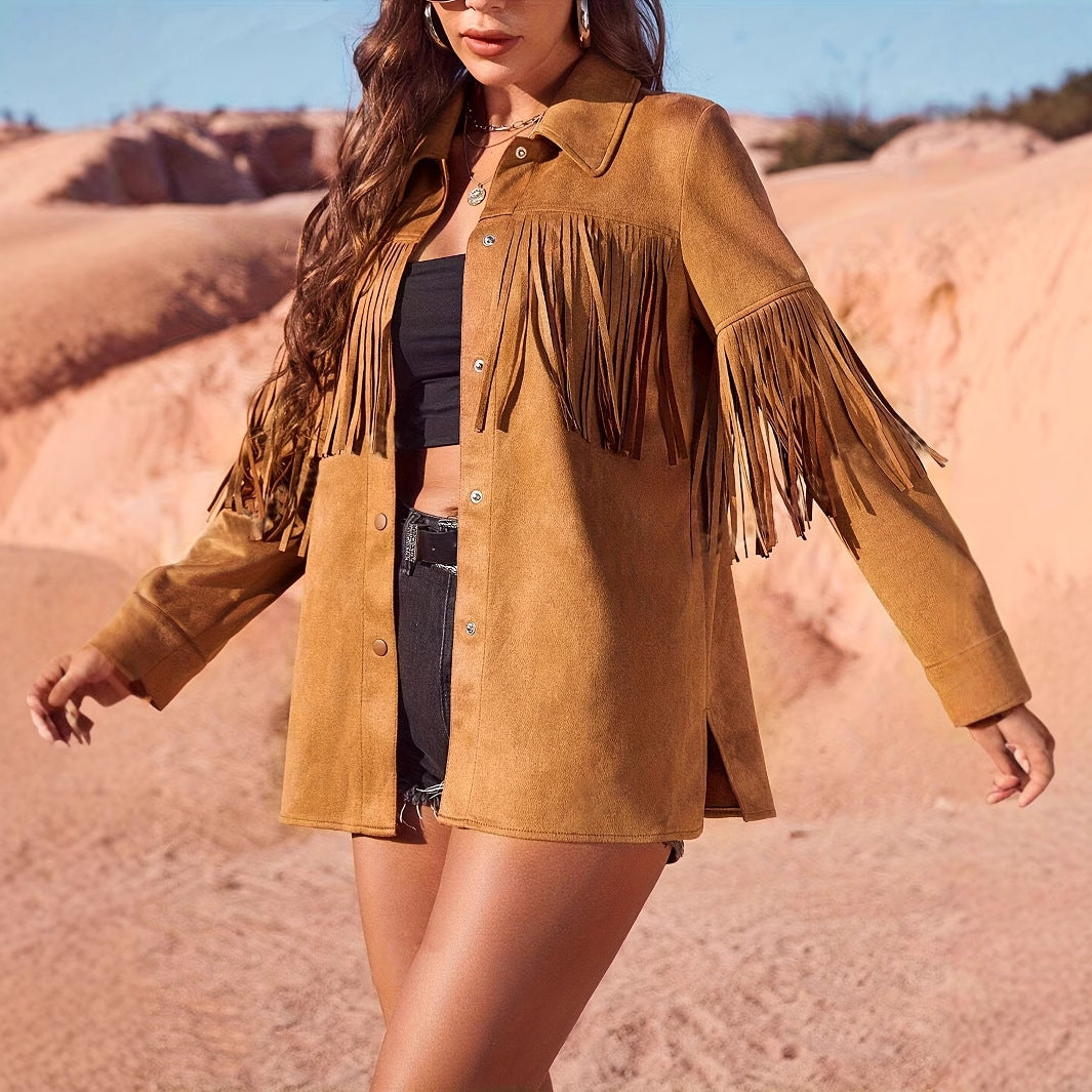 Western Style Suede Fringe Jacket